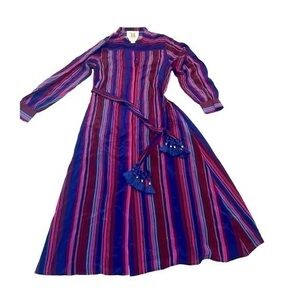 100% Silk Figue Stripped Dress